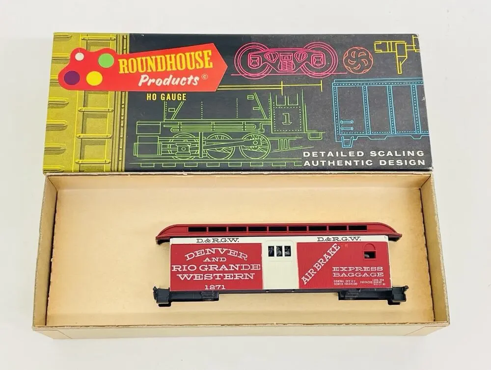 Roundhouse HO Denver & Rio Grande Western 34' Overton Baggage Car Kit 3742 New